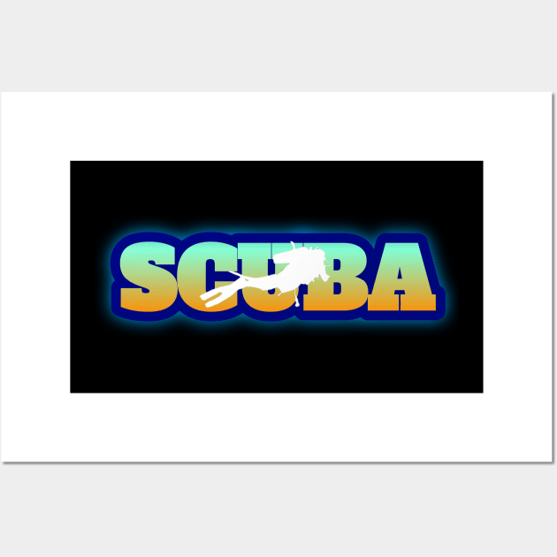 Scuba diving t-shirt designs Wall Art by Coreoceanart